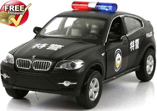 1:32 Scale White / Black / Blue Diecast BMW X6 Police Car Toy